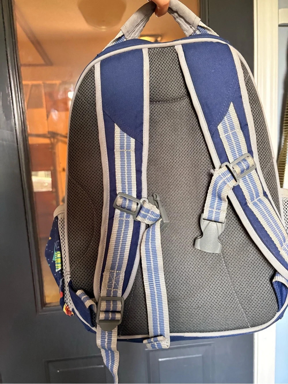 Pottery Barn Kids Navy Blue Space Backpack with Colorful Planets